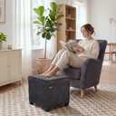 ABHENG Chenille Cover Steel Frame Ottoman with 48L Storage,17.7" x 17.7" x 17.7" Square Linen Storage Ottoman Stool Cube with Legs,for Dorm Livingroom Charcoal UASND641B