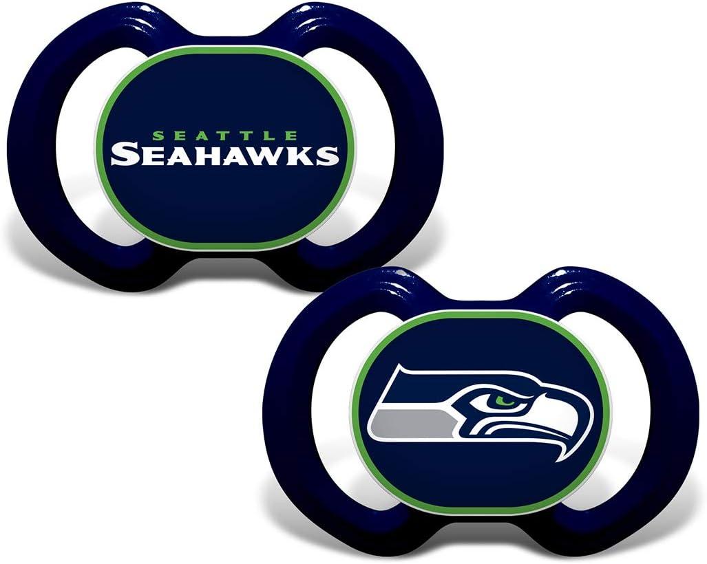 Baby Fanatic Infant Pacifier 2-Pack - Seattle Seahawks Official NFL Baby Gear, Orthodontic Silicone