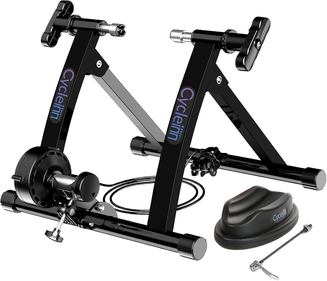 Magnetic Bike Trainer Stand for Indoor Exercise Riding, Noise Reduction, 8 Levels Resistance Setting, Stationary Bike Resistance Trainer for 26"-28", 700C Wheels