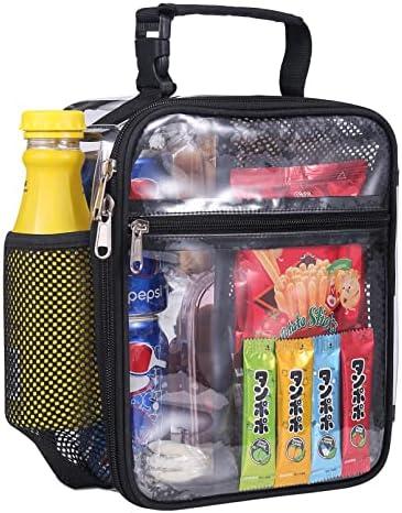 2 Pack Oraben Stadium Approved Clear Lunch Bag for Sprots Work,Clear Lunch Box Durable PVC Plastic See Through Lunch Bag for Prison Correctional Officers Stadium Events (Small)