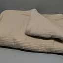 EMME Cotton Muslin King Blanket Big Oversized Bed Layering Bedspread Coverlet Light Tan Breathable Gauze Soft Lightweight Blankets (120"x94")