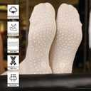 BELINO Pilates Socks for Women with Non Slip Grippers  Crew Socks for Yoga, Barre, Gym, Workout, Hospital 4 Pairs (White)