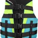 O'Neill Women's SuperLite USCG Life Vest, Black/ Turquoise/ Lime/ Turquoise, Medium