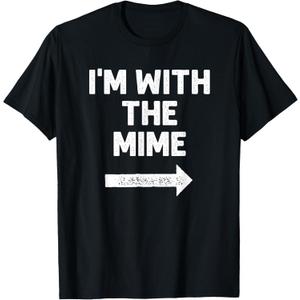 Funny I'm with The Mime Easy Couples Halloween Costume T-Shirt, S