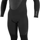 O'Neill Men's Epic 3:2mm Back Zip Full Wetsuit, Durable Warmth with Good Flexibility for Surfing and All Water Activities, Black/ Black/ Black, Medium