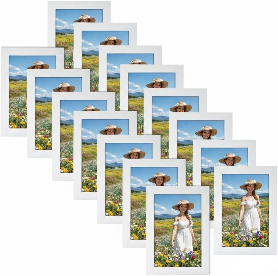 Edenseelake 4x6 Picture Frame Set of 15, White Photo Frame 4 by 6 for Wall or Tabletop Display