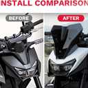 Motorcycle Windscreen Windshield Replacement for Honda CB750 Hornet 2025 PC Windscreen Double Bubble (Black)