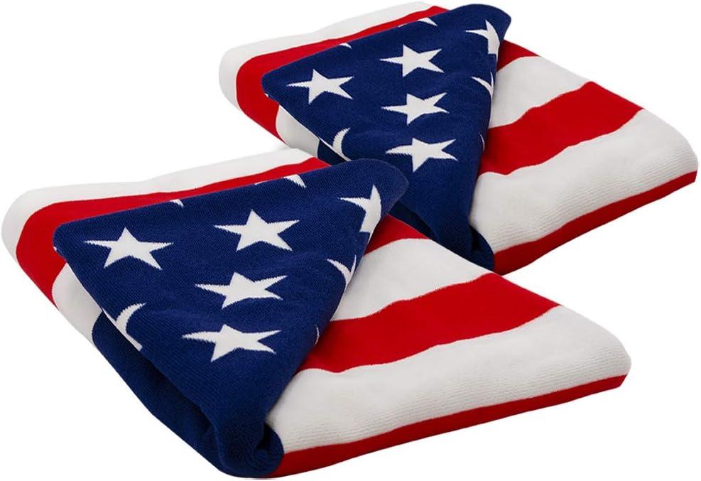 Beach Collection American Flag Soft Towel 40x60 (Large, Beach Towel Set of 2)
