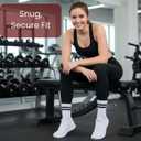 Mini Crew Socks for Women 4-Pack Cushioned Bottom Retro Striped Socks vintage sock (White, M)