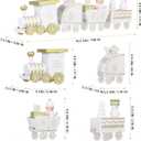 NUOBESTY 4pcs/Set Wooden Train Toy Christmas Train Toy Creative Birthday Present Decorative Tabletop Ornament for Cafe Bar Home(White)