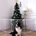 Babelio Baby Gate Extra Wide, Auto Close Dog Gate Pet Gate for House Stairs Doorways Fireplace (White, 104" Wide Gate - 5 Panels)