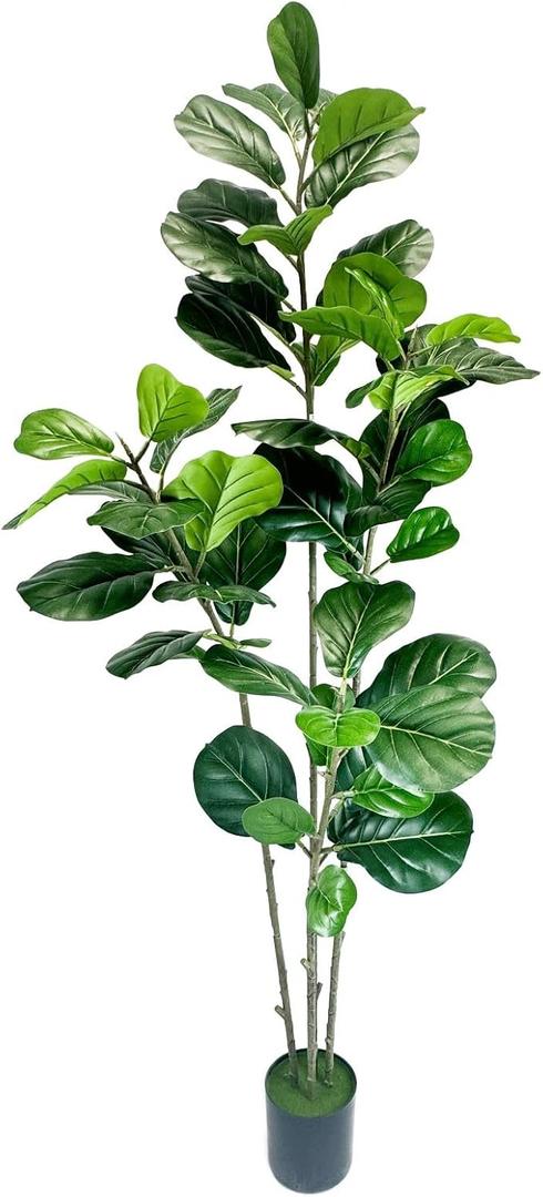 Artificial Fiddle Leaf Fig Tree DIY 5FT 6FT, Faux Plant in Pot