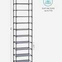SONGMICS Shoe Rack, 10-Tier Shoe Shelf, Shoe Storage Organizer, 11 x 17.7 x 68 Inches, Metal Frame, Non-Woven Fabric Shelves, for Entryway, Bedroom, Gray ULSH010G01