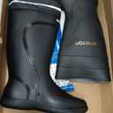 Rain Boots for Men Waterproof Mens Knee High with PVC Rubber Boots Mens Mud Boots, Comfort Lightweight Gardening Fishing Shoes for Yard Farm Outdoor Work (10.5, Black)