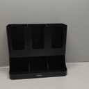 Mind Reader 6 Compartment Upright Breakroom Coffee Condiment and Cup Storage Organizer, Black