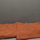 CozeCube Orange Throw Blanket for Couch, Soft Cozy Cable Knit Throw for Bed Sofa Living Room, Lightweight Warm Decorative Farmhouse Christmas Blanket, 50"x60", Burnt Orange