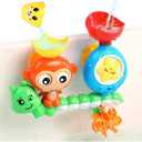 Bath Toys for Toddlers Age 1 2 3 Year Old Girl Boy, Preschool New Born Baby Bathtub Water Toys, Durable Interactive Multicolored Infant Toy, Lovely Monkey Caterpillar, 2 Strong Suction Cups