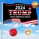 Trump 2024 Flag 3x5 FT Made in USA-Take America Back Trump 2024 Flags Banner with 2 Brass Grommets UV protection Fade Resistant for Indoor Outdoor