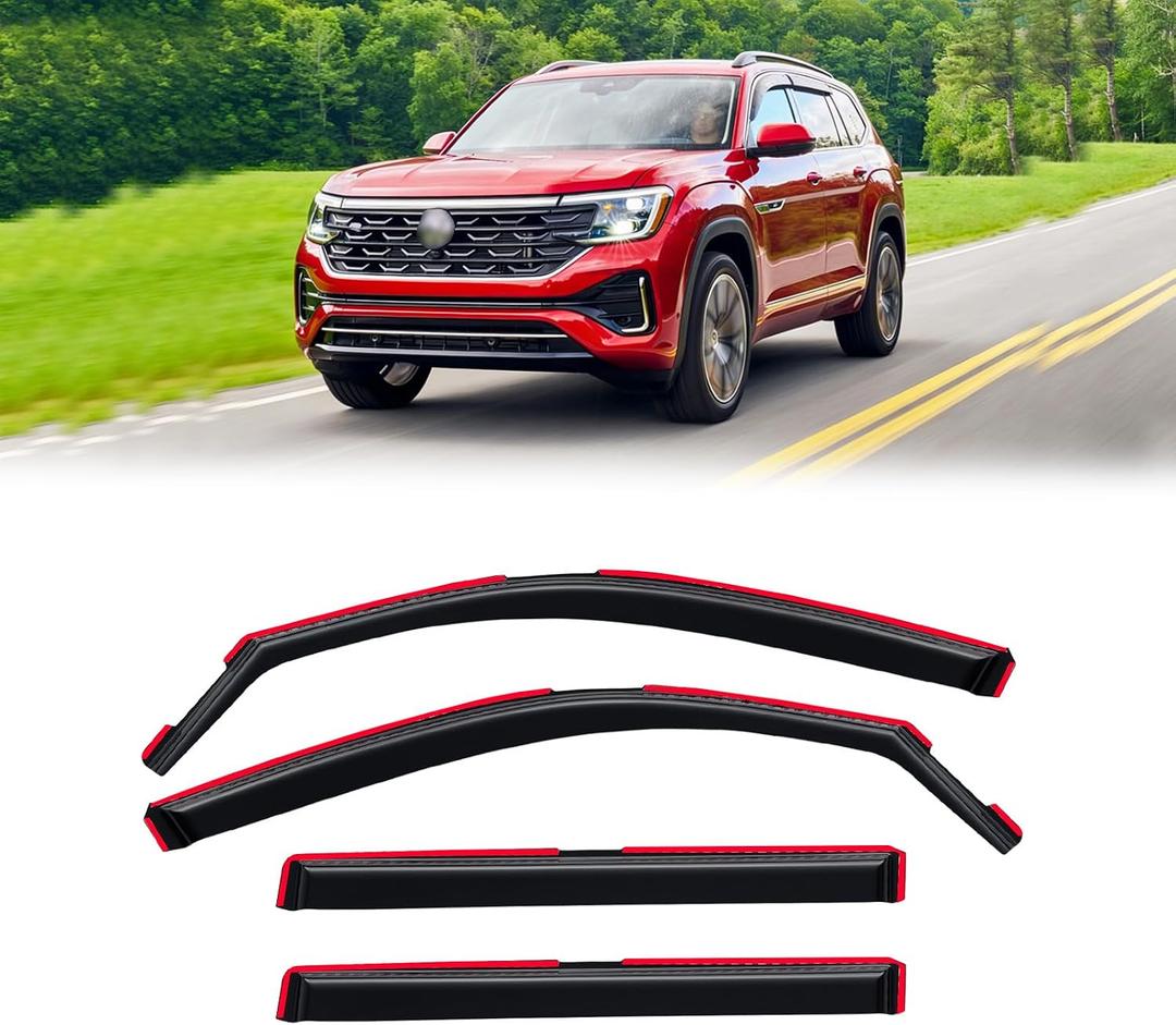 in-Channel Rain Guards Window Visor for Volkswagen (VW) Atlas 2018-2026