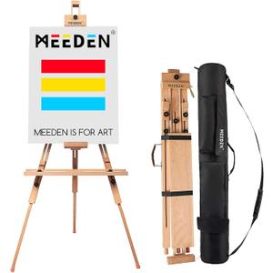MEEDEN Tripod Field Painting Easel with Carrying Case - Solid Beech Wood Universal Tripod Easel Portable Painting Artist Easel, Perfect for Painters Students, Landscape Artists, Hold Canvas up to 44"