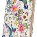 Immaturus Womens Wallet, Bird Floral Slim Thin RFID Blocking Credit Card Wallets, Flower Long Bifold PU Leather Card Holder Organizer, Cash Clutch Billfold with Zipper Coin Pocket Ladies Girls Gift