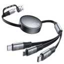 CAFELE Multi Charging Cable 100W Retractable USB C Cable, 6-in-1 Dual Type C and 27W L 5A Fast Charger Cord for Phone 16 15 14, Galaxy S24 S23, MBook, Pad and Multiple Devices (3.6ft)