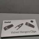 Tinfol Gray Velvet Hanger Clips 24 Pack, Non-Slip Flocked Clips for Pants, Skirts, Suits - Strong Finger Clips with Large Opening, Perfect for Slim-Line Velvet Hangers
