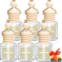 AROIC 6 Pack Car Air Freshener Hanging, New Car Scent Natural Plant Essential Oil Fragrance Diffuser, Unisex Air Freshener Aromatherapy Effectively Eliminates Odors Long-Lasting Fresh Scent (8ml Each)