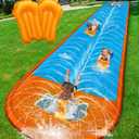 Spring Water Slip and Water Slide, 32ft *2 Lanes Slip Water Slides for Kids Backyards Ages 5-8 8-12 with Sprinkler and Inflatable Bodyboards, Summer Water Fun Toy for Outdoor Lawn Games Play, 32ft-Double Lane