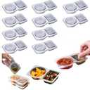 Pack Of  2 Uioecn 10PCS Double Compartment Condiment Container,Double Compartment Condiment Container with Lids, 2 Compartment Snack Containers, Portable Reusable Sauce Containers