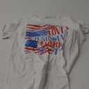 She Loves Jesus and America Too USA Flag Floral 4th Of July T-Shirt (Small)