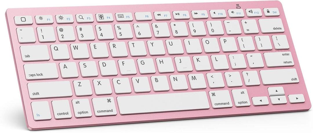 OMOTON Bluetooth Keyboard Compatible with iPad A16 11th 10th Generation, iPad 10.2 (9th/8th/7th), iPad Pro 13/12.9/11 inch, iPad Air/Mini and More iOS Devices, Rose Gold