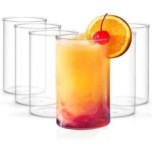 Borosil Drinking Glasses, 10 Oz, Set of 6, BPA Free, Water Glasses for 6, Clear Lightweight & Durable Borosilicate Glass, Odor Resistant, Dishwasher Safe, Glasses for Juice, Beer, Wine & Cocktails