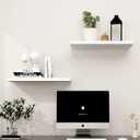WELLAND Set of 2 Floating Shelves Wall Mounted Shelf, for Home Decor with 8" Deep (White, 24 inch)