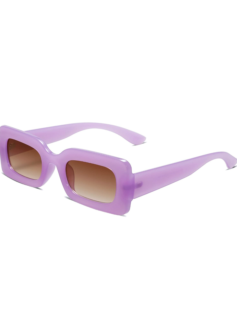 SOJOS Retro 90s Nude Rectangle Sunglasses Womens Mens Trendy Chunky Glasses