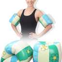 JellyArch 2 Pcs Arm Floaties PVC Inflatable Arm Band Striped Pool Floats Sleeves Swimming Float Rings for Adult Girls and Boys Water Sports Learning Swim Training Summer Beach Party (Green)