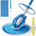 VINGLI Pool Vacuum Above Ground Indoor Outdoor Automatic Swimming Pool Cleaner Sweep Sweeper with 33FT Hoses (Light Blue)