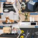 Silicone Coffee Maker Mat for Coffee Bar (19" x 12"), Non-Slip Espresso Machine Mat with 0.44" Raised Edges, Waterproof Coffee Bar Accessories & Countertop Protector, Heat Resistant & Dishwasher Safe