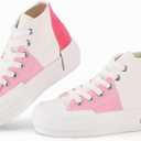 JUDIS Girls Platform Canvas Shoes Lace-up Fashion Sneakers Low Top and High Top Casual Shoes for Girls