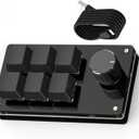 SIKAI CASE Programmable Macro Keyboard,6 Key Macro Mechanical Gaming Macro Keypad,Custom Knob KeyPad, Hot swappable Switch Gaming Keyboard,Wired programmable keypad with Drawing Programming Video (Balck)