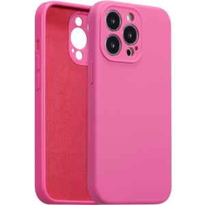 for iPhone 15 Pro Case Silicone,with [Full Camera Protection][Soft Anti-Scratch Microfiber Lining],Liquid Silicone Ultra Slim Shockproof Phone Case for Men Women Girls-Pitaya