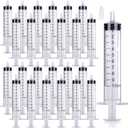 25 Packs 10ml Plastic Syringe, Luer Slip Tip with Cover Cap, Syringes for Liquid Jello Shots, Measuring, Watering, Refilling, Feeding