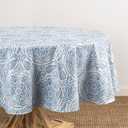 Elrene Home Fashions Savannah Boho Paisley Water- and Stain-Resistant Vinyl Tablecloth with Flannel Backing, 60 Inches X 84 Inches, Oval, Blue (84" x 60" (Oval))