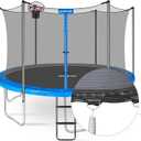 Zoomster Trampoline Enclosure Net with Pole Cap, Replacement Safety Enclosure Net for 6 Straight Poles Round Trampoline, Breathable and Weather-Resistant