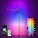 Led Corner Floor Lamp USB Powered with App & Remote Control, Color Changing Led Lamp Music Sync IC+RGBW, Timer, 64+ Music Modes, Standing Lamps for Living Room Lamp Bedroom Gaming Room, 1 Pack
