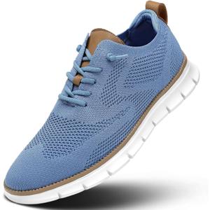 Men's Oxfords Business Shoes Fashion Mesh Casual Dress Walking Sneakers Comfortable Lightweight Soft Sole (Blue), 45