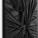SAFERRYHOME Black Abstract Textured Minimalist Wall Art - 3D Contemporary Dimensional for Home Office Living Room Modern Wall Decor Framed - 24"x36"