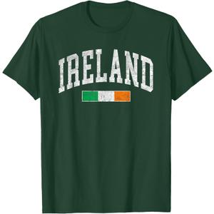 Vintage Ireland Flag Irish Retro Throwback Men's Women's Kids T-Shirt, S