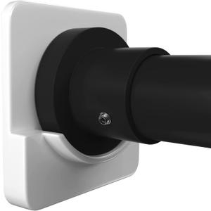 ICERO Adhesive Shower Curtain Rod Tension Holder | 4 Pack | Shower Rod Mount for Wall | No Drilling, Sticking them up Or Easy places to drill for a fixture | Strong Hold, White (Rod Not Included)