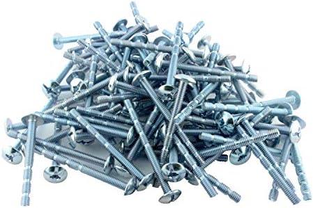 100 Pack Rok Hardware #8 x 2 Slotted Machine Thread Phillips Sqaure Drive Break Away Long Truss Head Screws